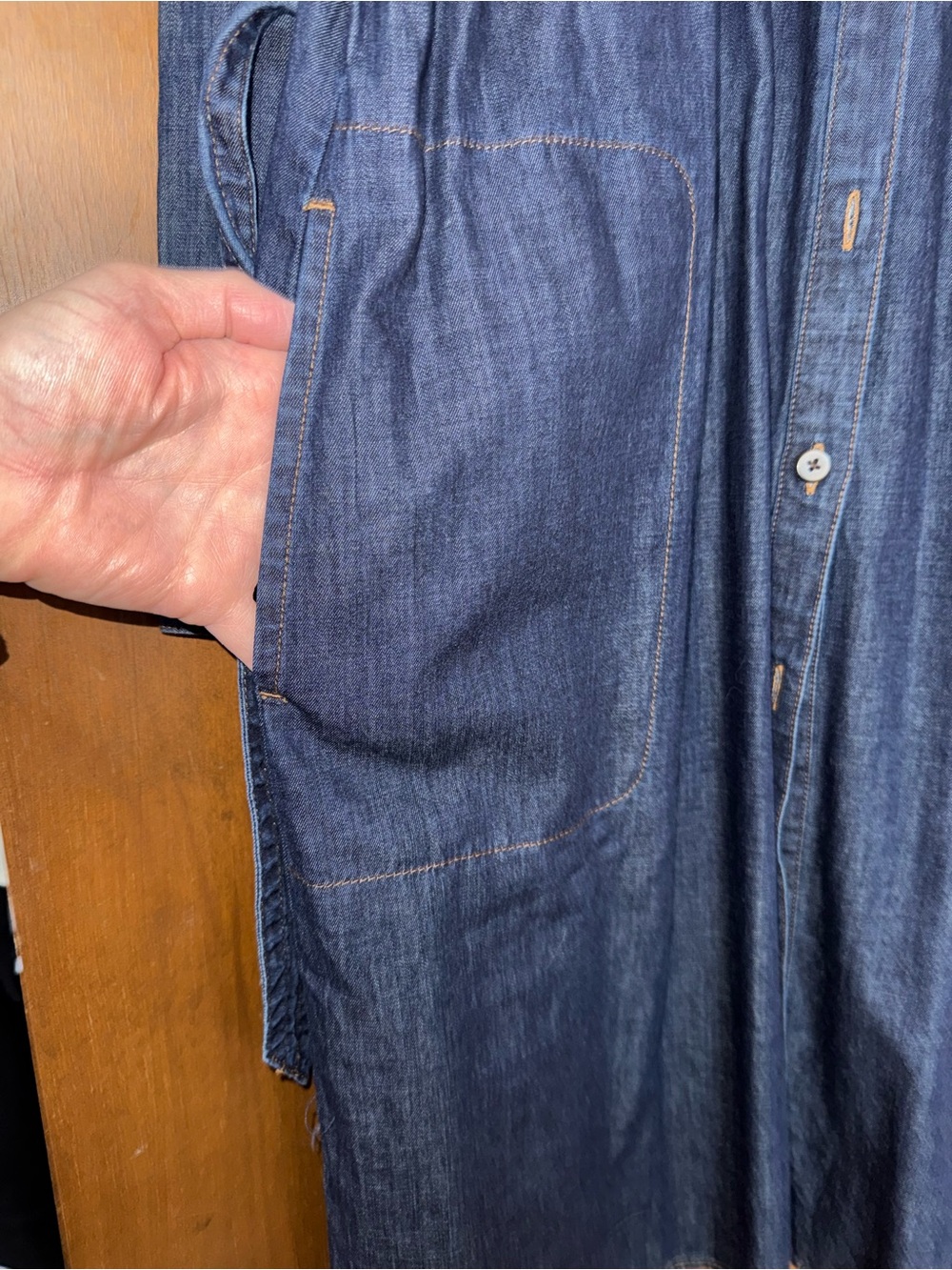 J Jill Indigo Belted Shirt dress, Large, NWT - Picture 7 of 16